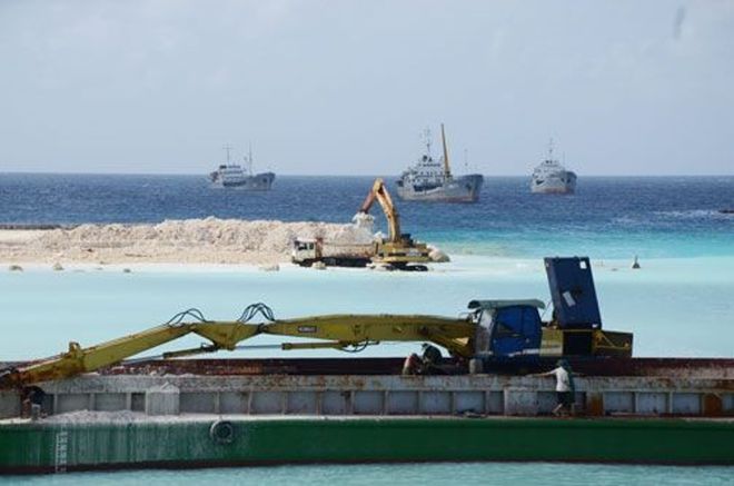 南海岛礁建设最新照片,南海岛礁建设最新照片揭示中国的坚定决心与实力展现，南海岛礁建设最新照片展现中国的决心与实力展示